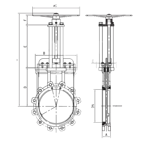 DIN Lug Knife Gate Valve